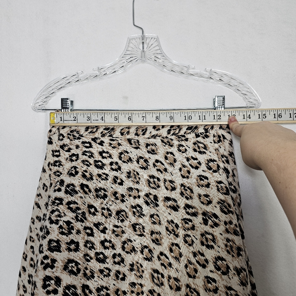 Joie Collen Linen Leopard Print Midi Wrap Skirt 6 - image 5